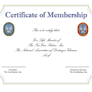 Life Membership Certificate