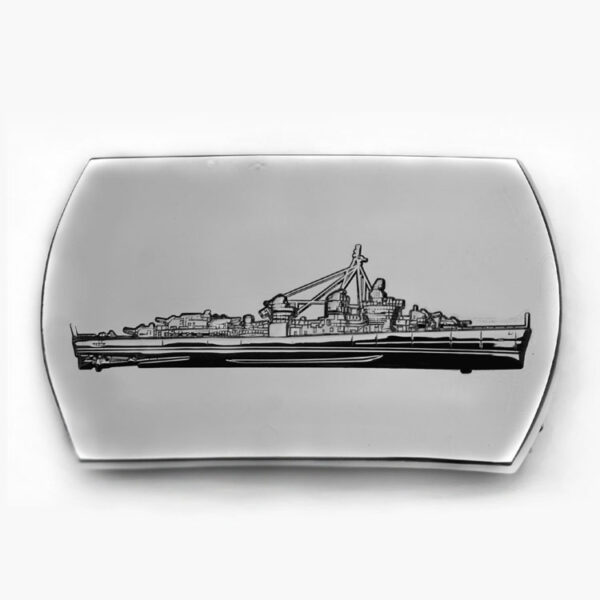 Silver Buckle with Raised Destroyer Silhouette