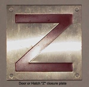 Z closure door or hatch plate