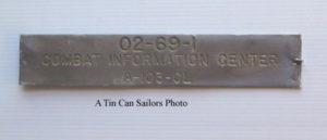 Combat Information Center Compartment Name Plate