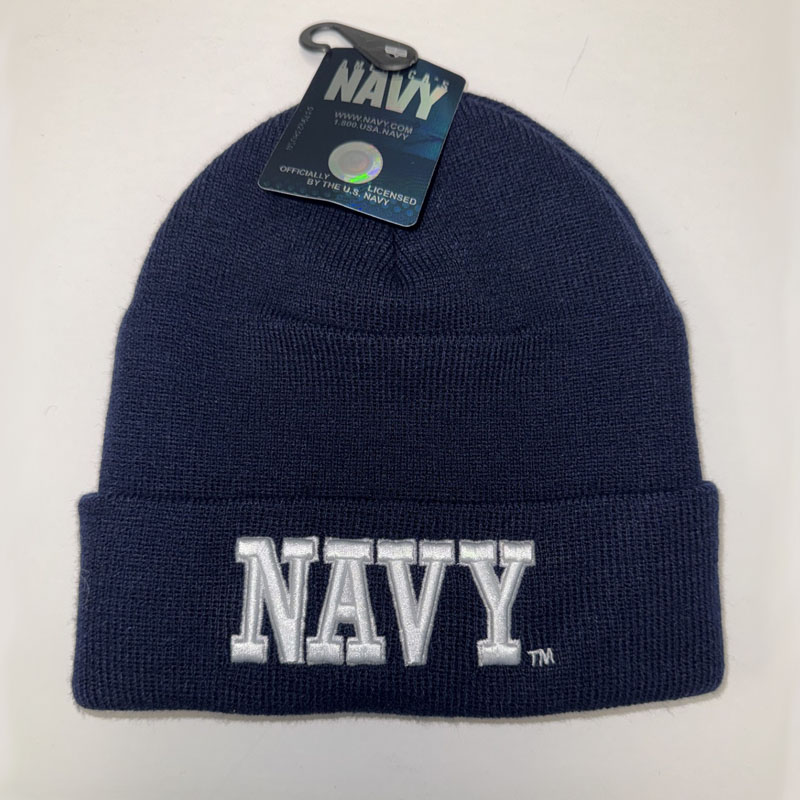 Navy Embroidered Watch Cap